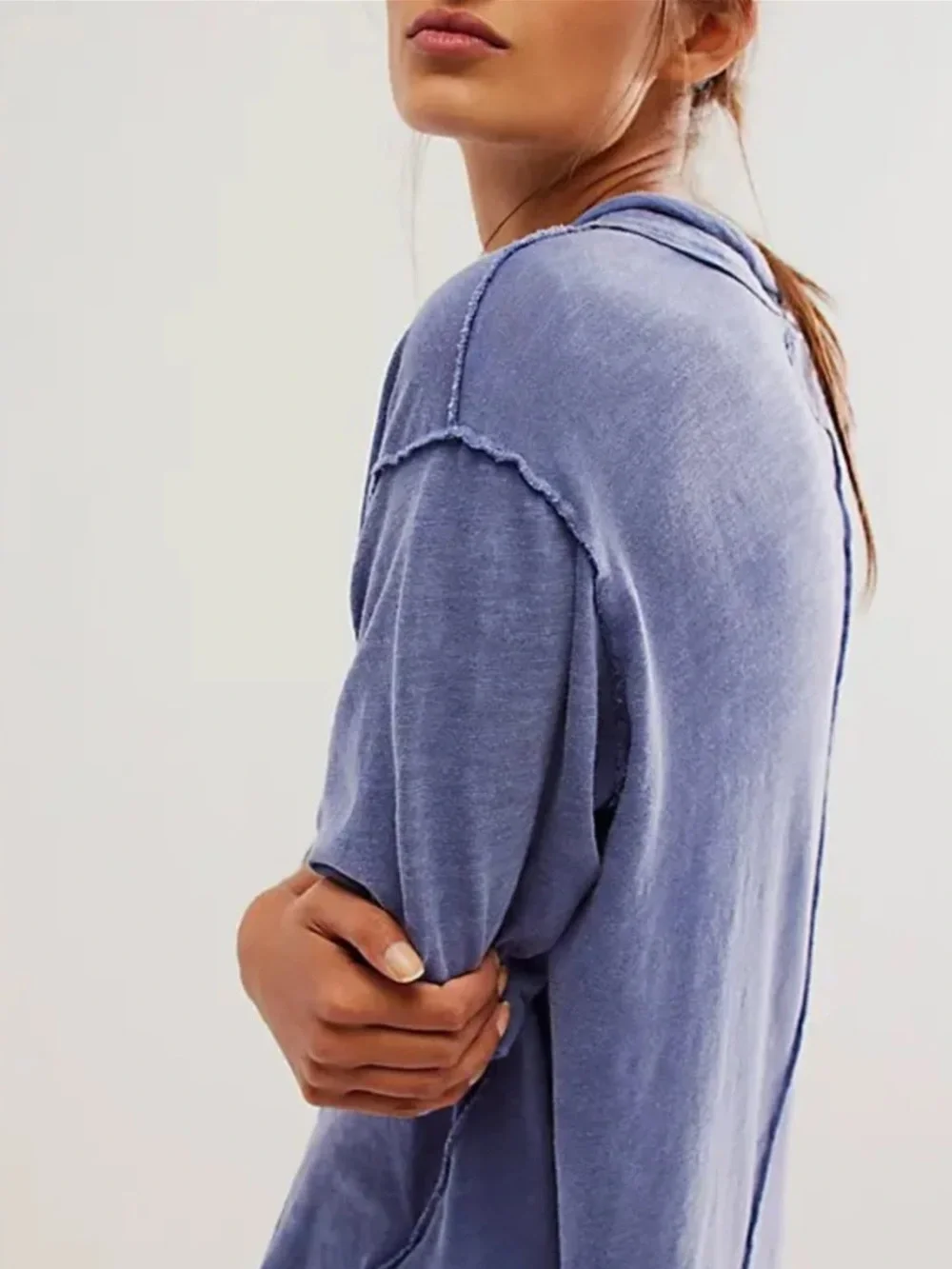 Free People We The Free Women's Prep Peri Long Sleeve Regan Tee Sz large